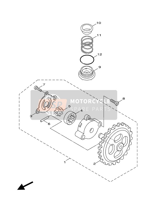 Yamaha HW151 XENTER 2012 Oliepomp voor een 2012 Yamaha HW151 XENTER